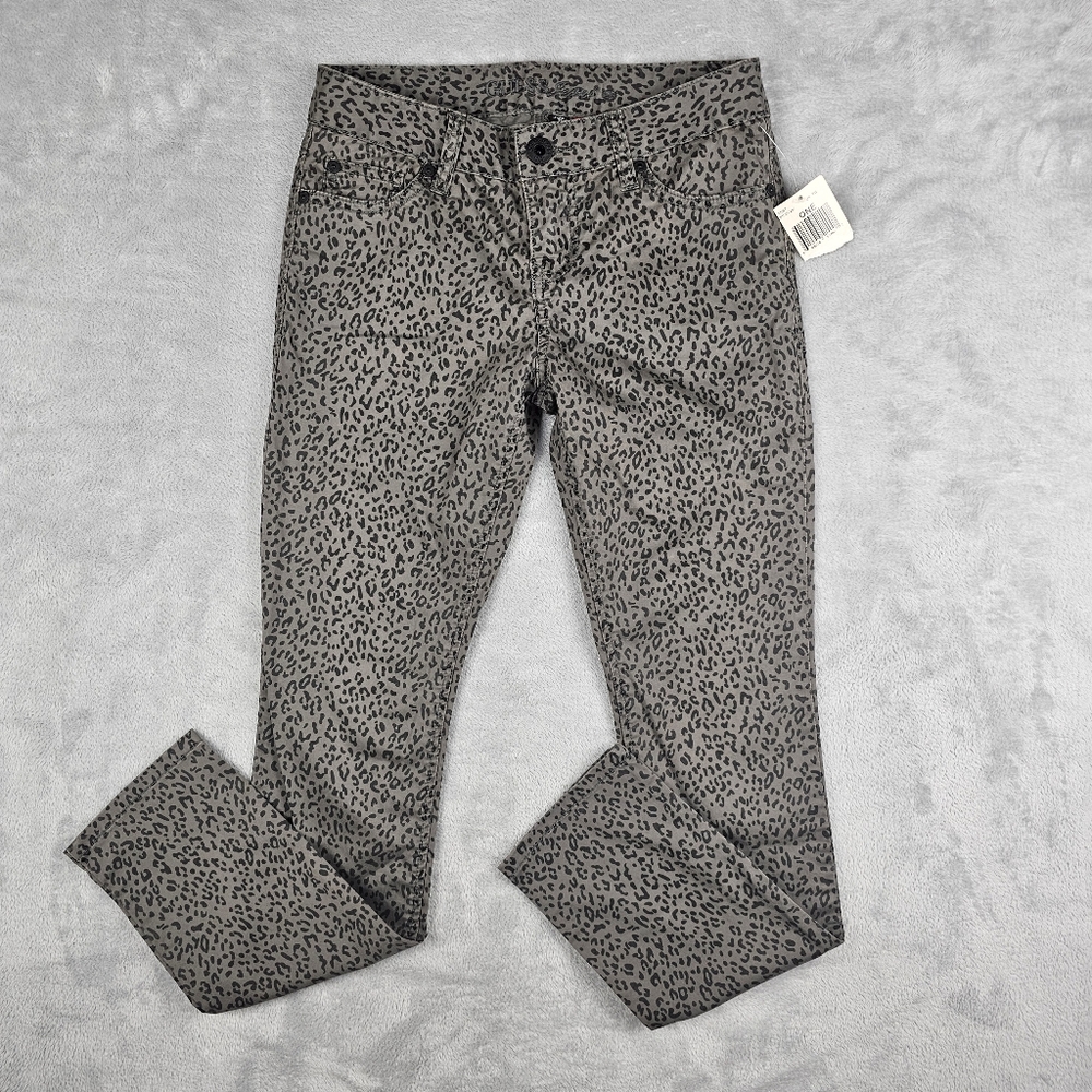 New Guess Los Angeles Cheatah Power Skinny Stretch Pants Womens Size 25 Mid Rise